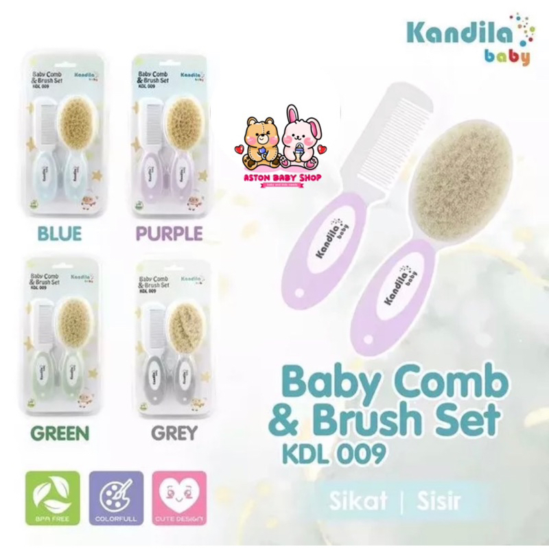 Kandila KDL009 Baby Comb &amp; Brush Set Sikat &amp; Sisir Bayi