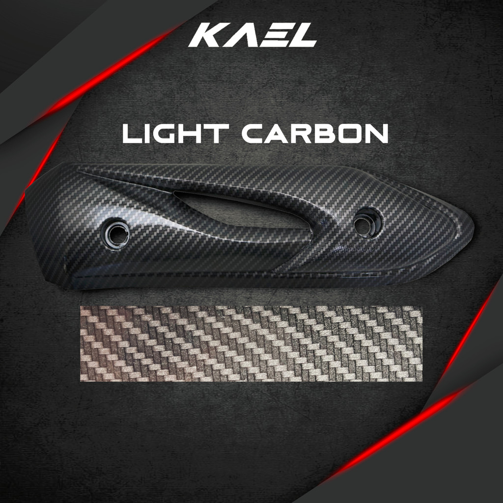 Cover Knalpot Honda Beat Karbu 2008-2012 Old-Lama Carbon-Karbon-Hitam Polos Tutup-Tameng-Pelindung Kenalpot-Muffler-Exhaust