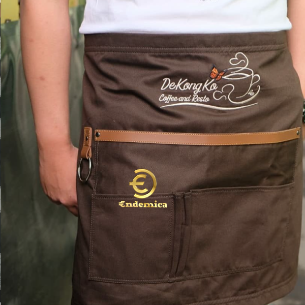 half apron full cotton &amp; synthetic leather strep for server/waiter