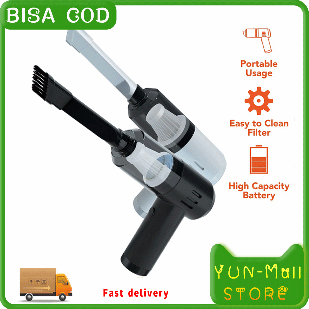 YUN Mall Mini Portable Vacuum Cleaner Wireless Vakuum Penghisap Debu Mobil Meja Rumah