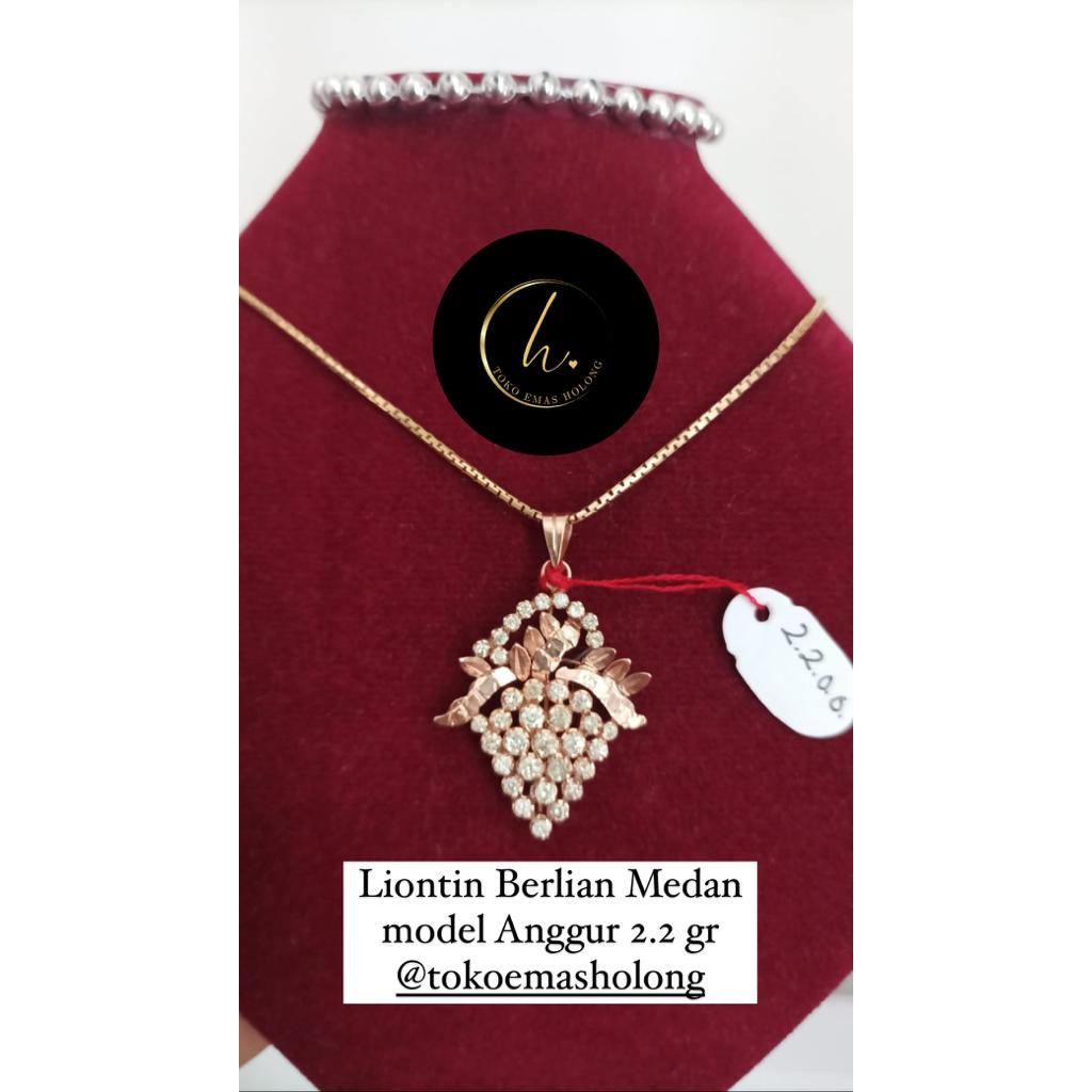 ACC Liontin Berlian Medan Model Anggur 2.9 gr (HANYA LIONTIN)