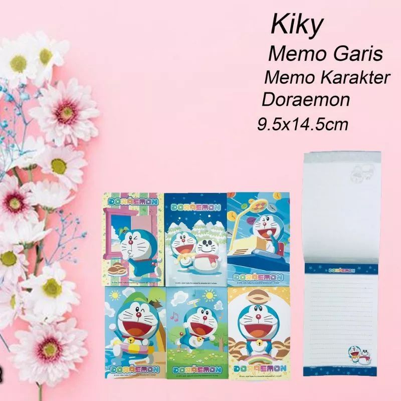 

Memo buku khusus karakter Doraemon dan kartun lucu dengan berbagai motif.