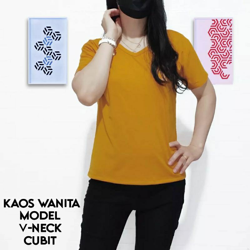 KAOS POLOS LENGAN PENDEK KERAH V NECK