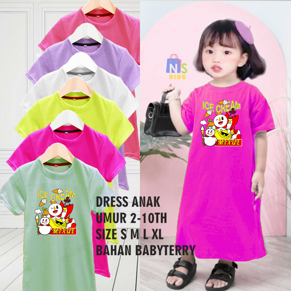 DRESS ANAK 2-10TH BAHAN BABYTERY BERKUALITAS GAMBAR MIXUE 7
