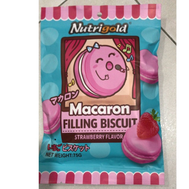 

macaron filling biscuits strawberry 75 gram