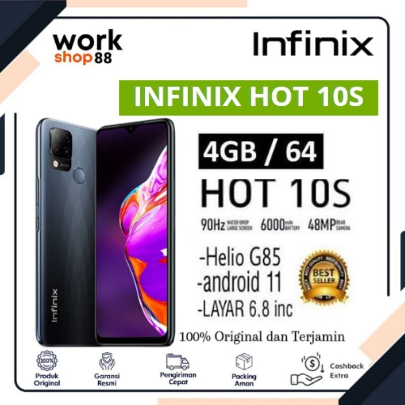Second Infinix Hot 10S (4GB/64GB) NO MINUS DAN ORIGINAL Ex Garansi Resmi