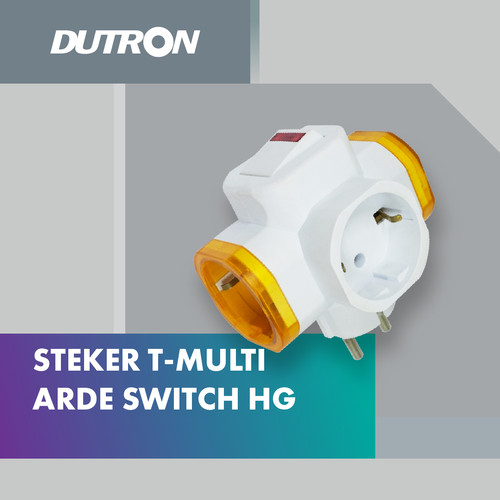 Steker T Arde Dutron Colokan Cabang 3 Lubang Saklar Switch On Off SNI