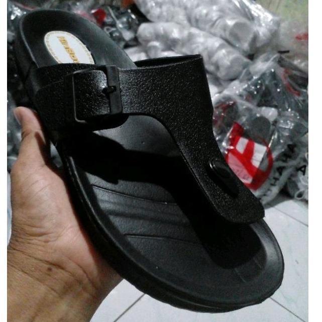 KINGBOS 516= Sandal karet jepit pria dewasa hitam polos size 39- 44