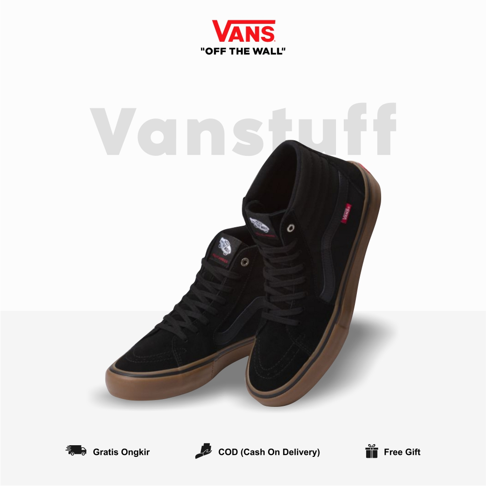 SK8 Hi Pro Black Gump Original 100% BNIBWT Global Market SK 8 High PRO Black Gum Ori