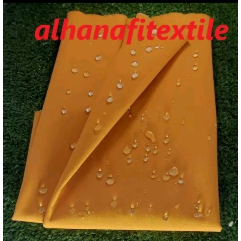 BAHAN KAIN ANTI AIR WATERPROOF TASLAN BALON WARNA KUNING MUSTARD KUALITAS PREMIUM ANTI ANGIN LEBAR 1