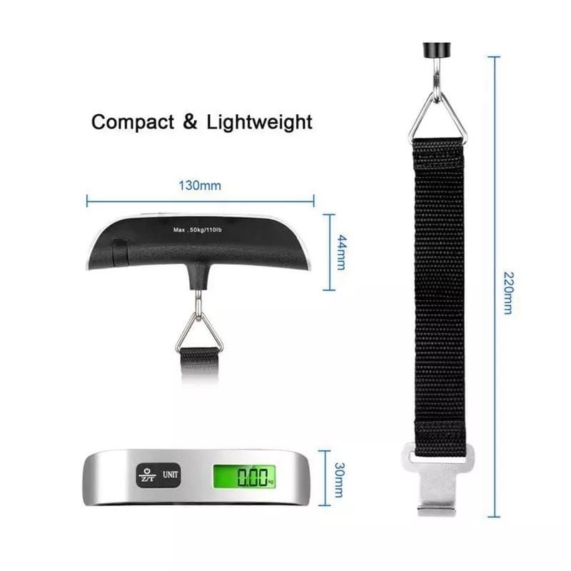 ( TERMASUK BATERAI ) Timbangan Koper Gantung Digital Elektrik 50KG / Travel Luggage Lugagge Scale Bagasi Tas