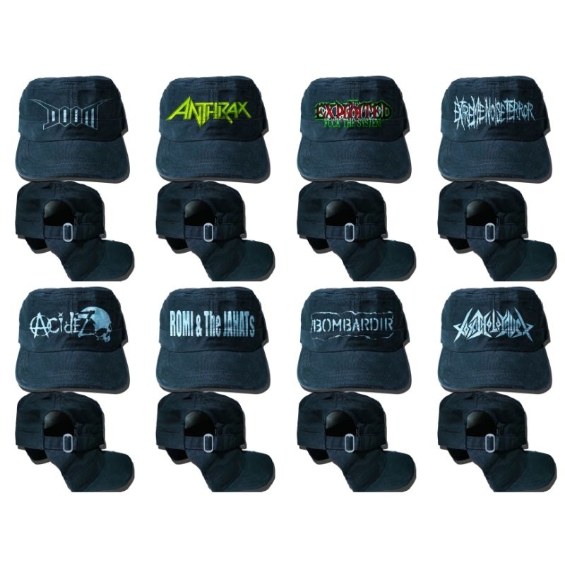 topi komando bahan levis,topi komando band punk,topi band musik,topi band punk