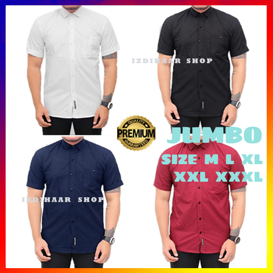 HEM Kemeja Polos Pria Kemeja Kasual Kemeja Pria Kemeja Pendek Kemeja Baju Kemeja Jumbo XXXL