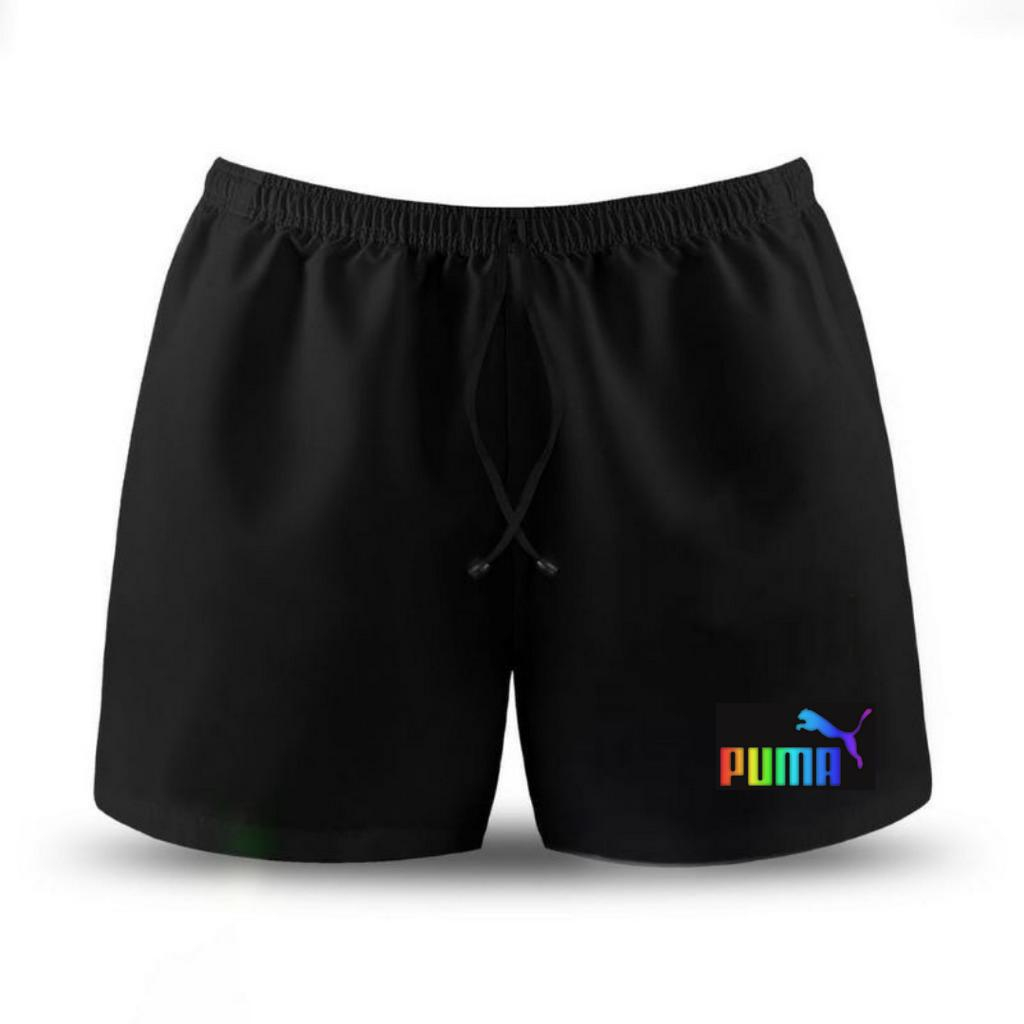 Celana Polos Olahraga Sport Pria Wanita Tanpa Saku Training Running Gym Fitnes Sablon DTF Rainbow