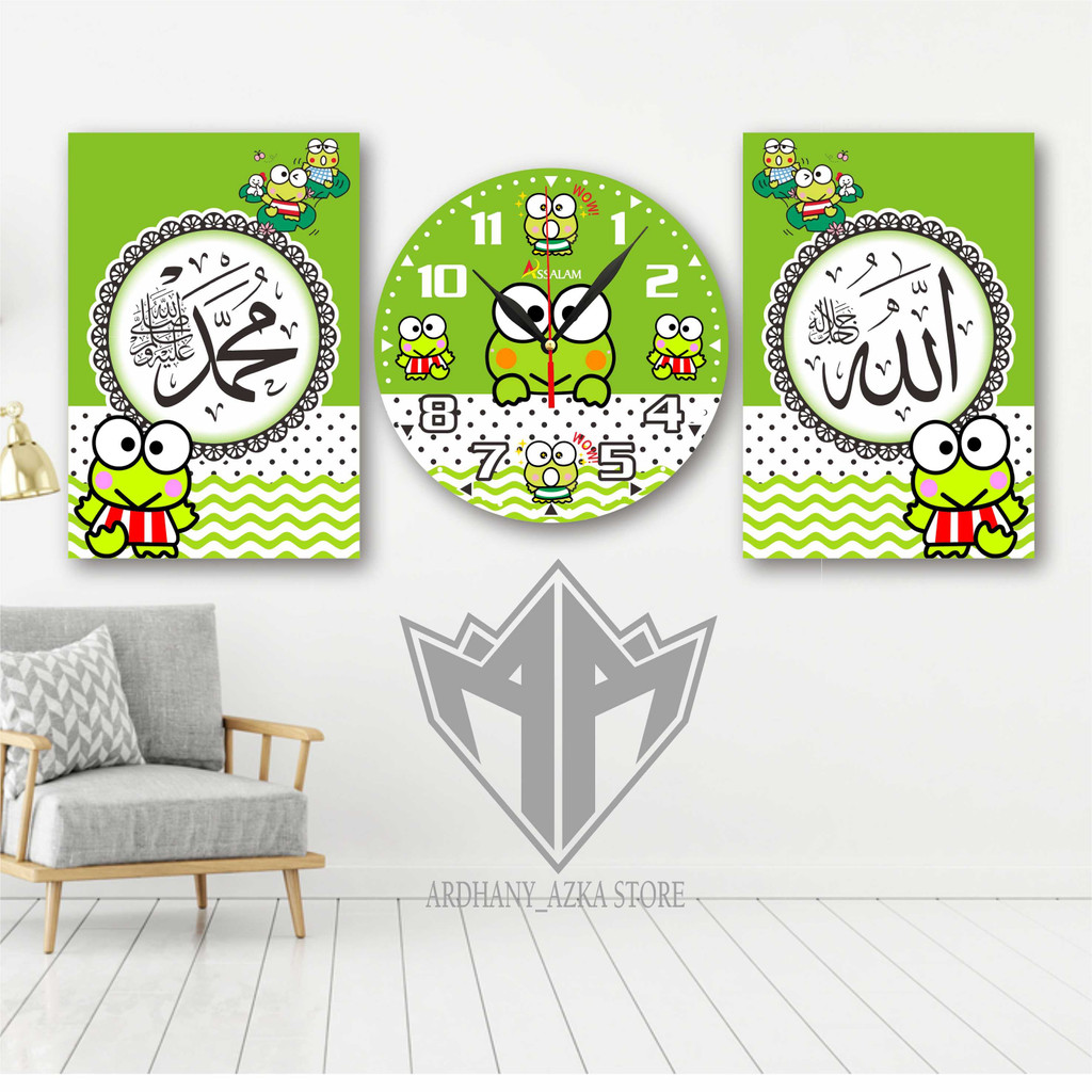 jam dinding kaligrafi karakter jam dinding karakter