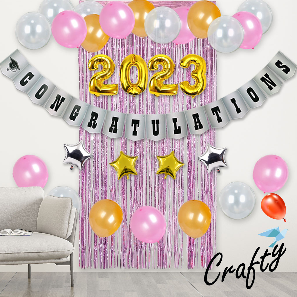 [PAKET] Dekorasi Balon SIMPLE CONGRATULATION CURTAIN Acara Graduation / Kelulusan / Perpisahan