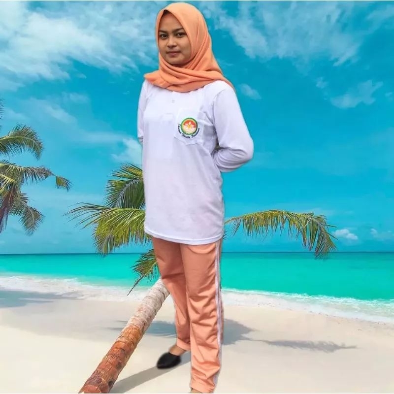 pesanan khusus baju olahraga M (atasan saja) peach