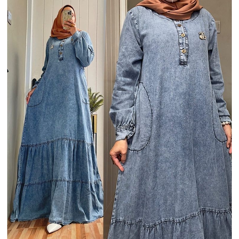 Najwa Dress washed jeans dress original product