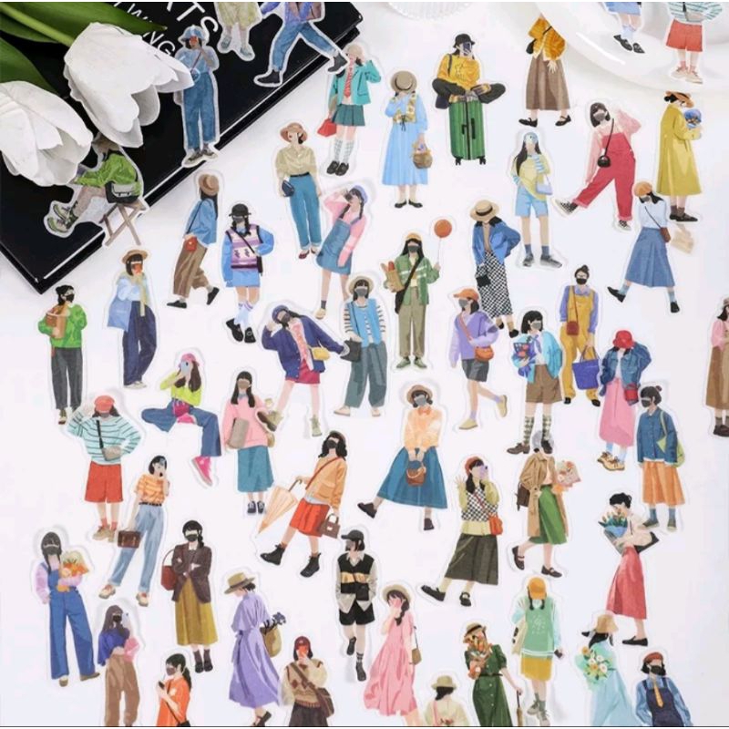 

Washi Sticker Girl Edition | Stiker washi edisi outfit wanita | Sticker Aestethic (10 pcs)