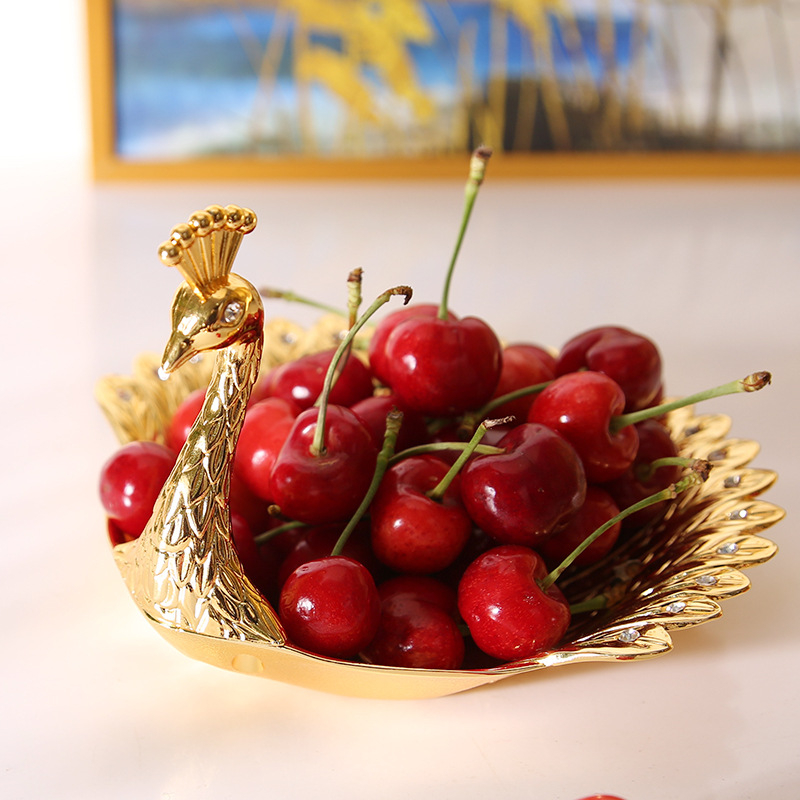 Mi.more Fruit Plate Snack Plate Metal Swan / Candy Fruit Plate / Home Living Room Small Fruit Plate Platters and Trays