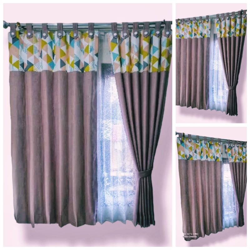 [Terlaris] GORDEN/HORDENG KANCING MINIMALIS JENDELA/PINTU MOTIF SHABBY PINK BLACKOUT #gordenkancingp