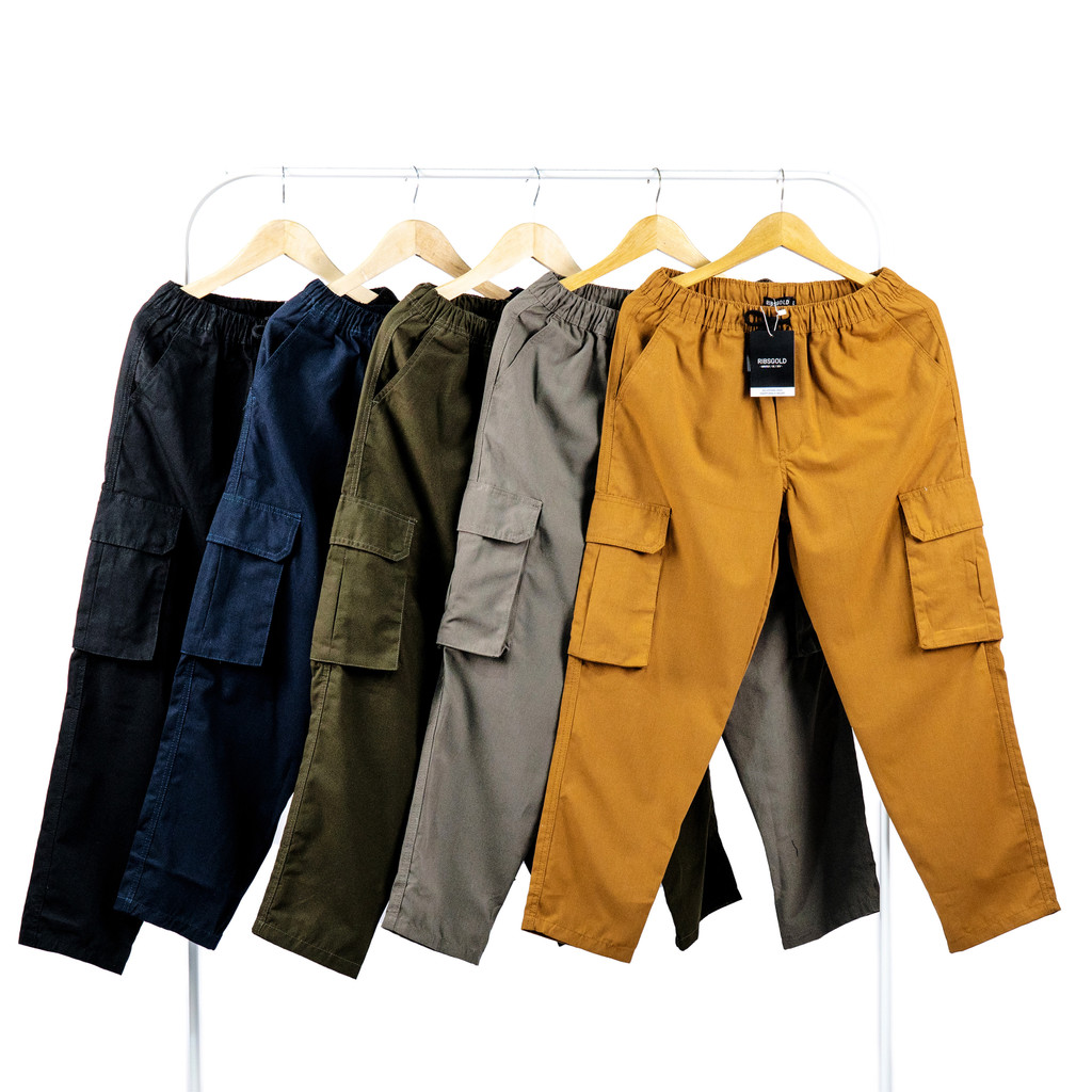 Celana Long Cargo Pants ribsgold