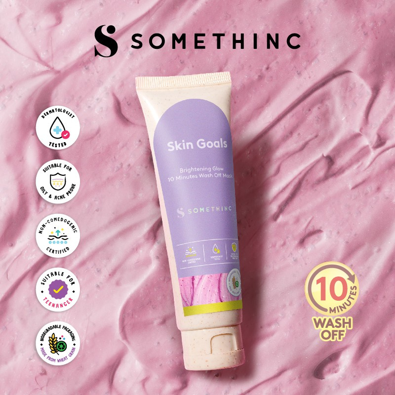 ✨ AKU MURAH ✨ Somethinc SKIN GOALS Brightening Glow 10-Minutes Wash Off Mask 60gr [BPOM]