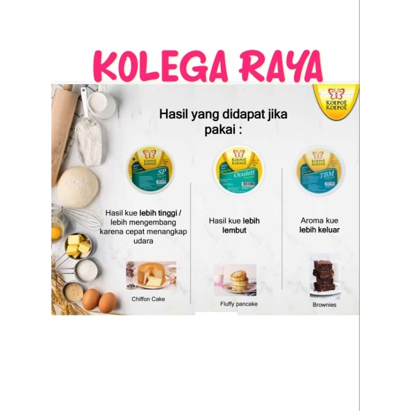 Ovalet Tbm dan Sp cap koepoe koepoe bahan pelembut kue