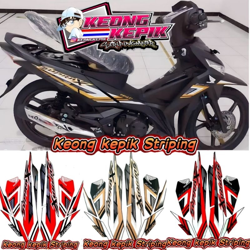 (BISA COD) STRIPING STIKER LIS STANDAR ORI MOTOR HONDA SUPRA X 125 PGM-FI 2021