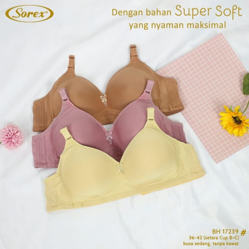 Bh Bra Busa Sorex wanita Perumpuan Remaja Dewasa Ukuran Cup C Jumbo  Size  36 38 40 42 Tanpa kawat dan Busa Murah 17239