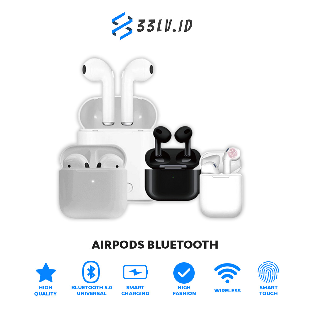 【33LV.ID】4MODEL EARPHONE BLUETOOTH i7S/i12/PRO4/PRO4S TWS HANDSFREE WIRELES SUPER BASS