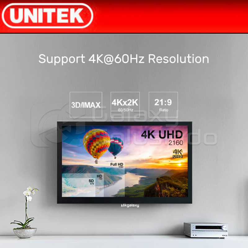 UNITEK Y-C11033BK ULTRAPRO Fiber Optic HDMI to HDMI 4K 60Hz 50M