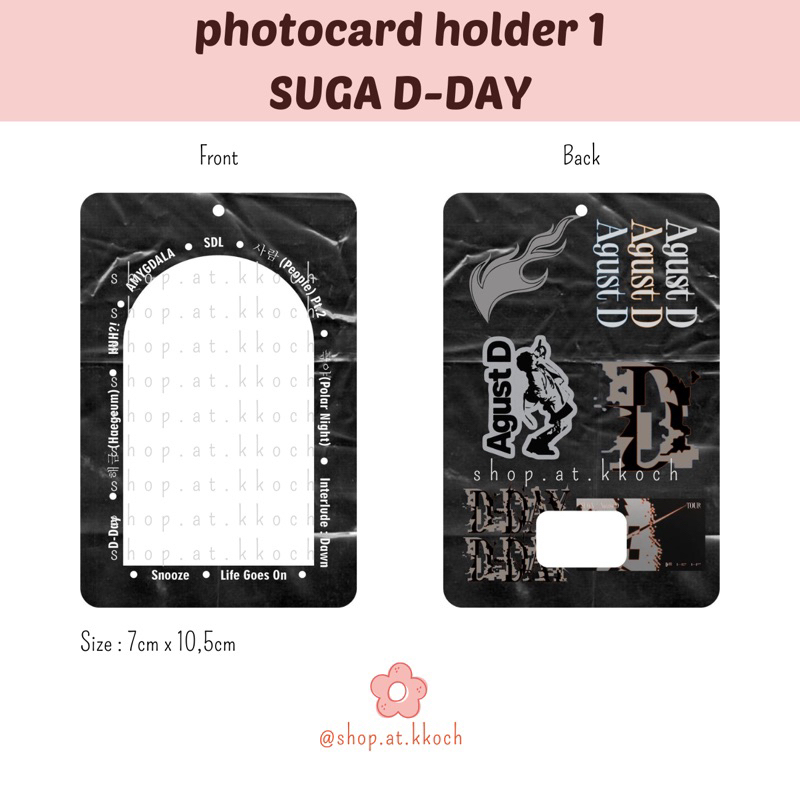 Acrylic Photocard SUGA D-DAY