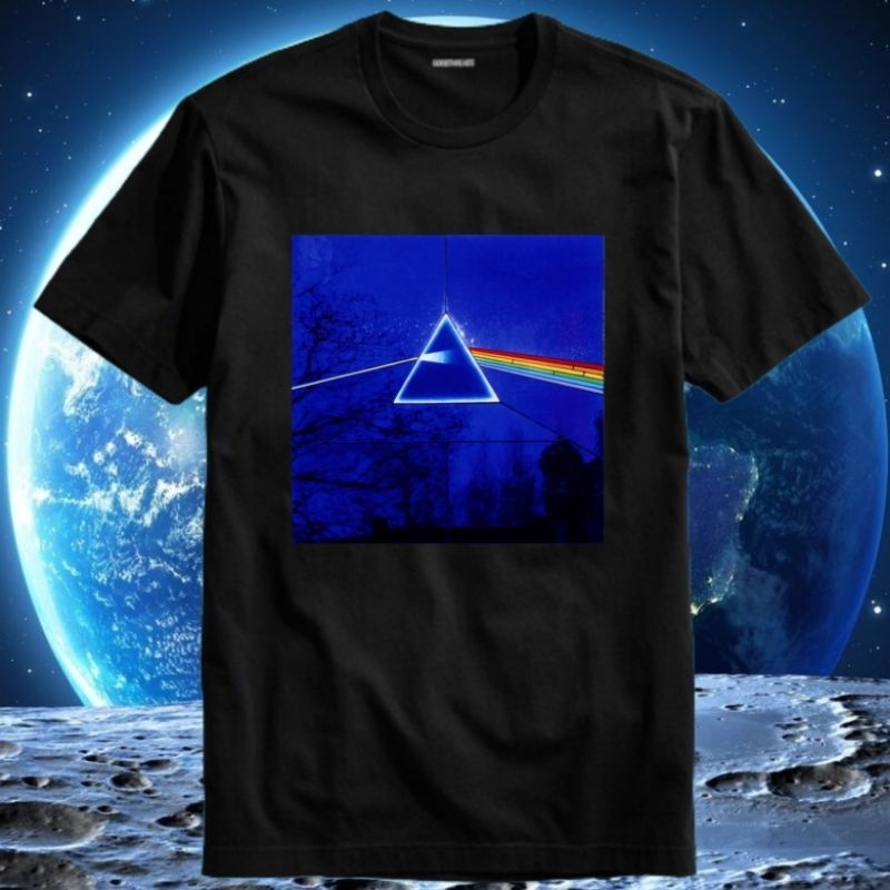 Baju Kaos Tshirt Pria Laki Cowok Unisex Cewek Band Rock Pink Floyd Album Prism The Dark Side Of The 