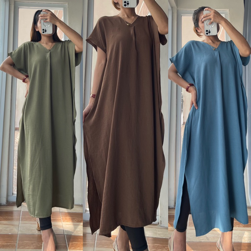 HOMEDRESS LAILA KAFTAN JUMBO CRINKEL AIRFLOW PREMIUM/DASTER JUMBO KAFTAN/LONG TUNIK KAFTAN