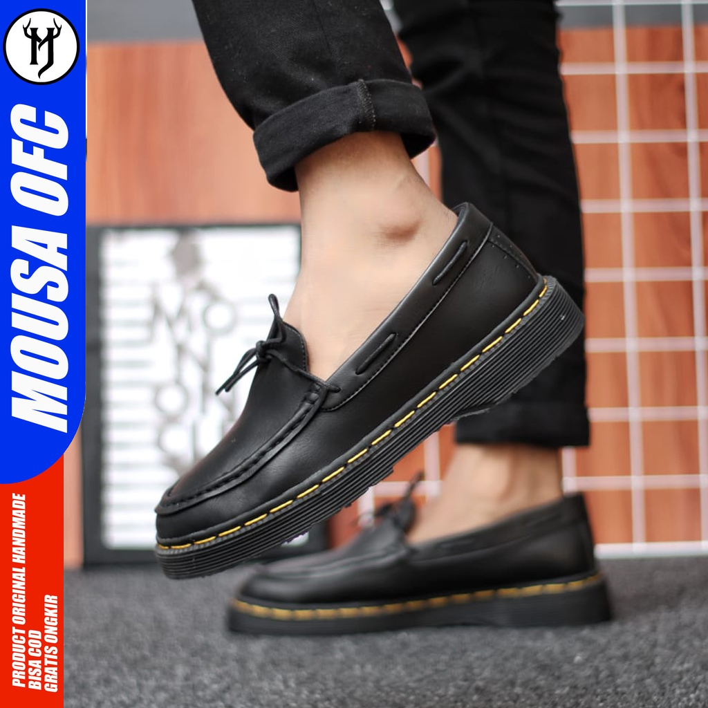 Sepatu Loafers Pantofel Formal Docmart Slip On Pria Kerja Mousa Thor