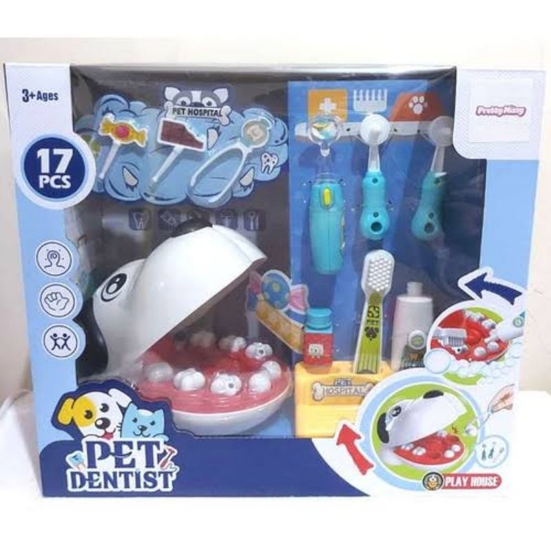 PRELOVED ORIGINAL PET DENTIST SET / PRETEND PLAY / DOKTER GIGI / ORI TOYS KINGDOM / BERMAIN PERAN