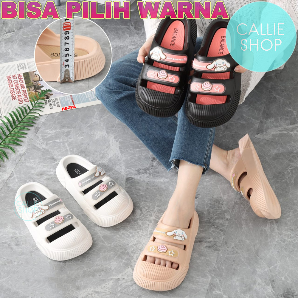 Sandal Bustong Jelly Mule Cinnamon Roll 8131-1L BTCINAMON