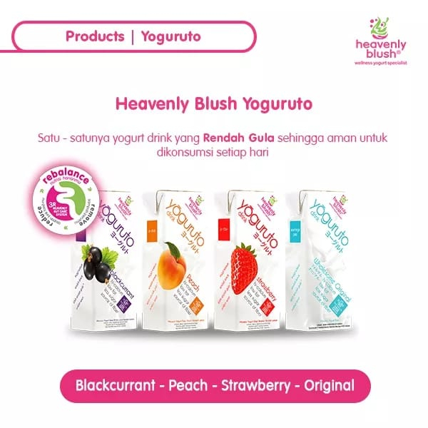 HEAVENLY BLUSH YOGURUTO YOGURT DRINK 180ML | HEALTHY DRINK LESS SUGAR TINGGI KALSIUM