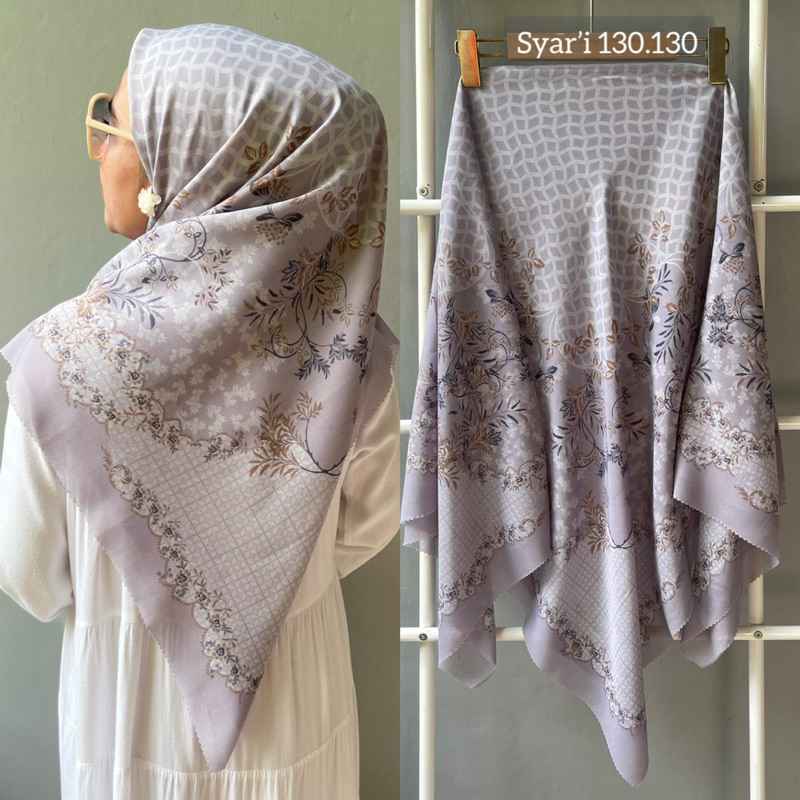 jilbab voal motif  LC jumbo /sar'i uk (±)130x130 kerudung jumbo laser cut grosir dan eceran