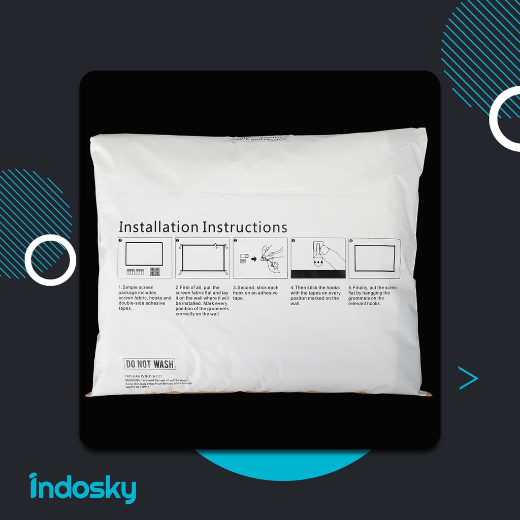 Layar Proyektor Portable 120 Inch | Simple Screen Projector | Projector Screen Portable Original