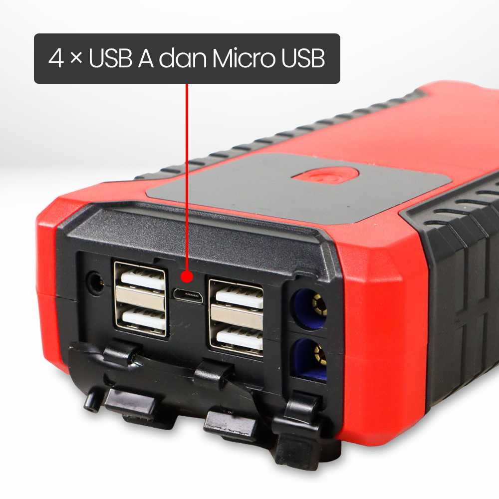 Jump Starter Luxury Power Bank Senter USB 12V 20000mAh Port Layar LED Power Supply Port 4 Charger Multifungsi