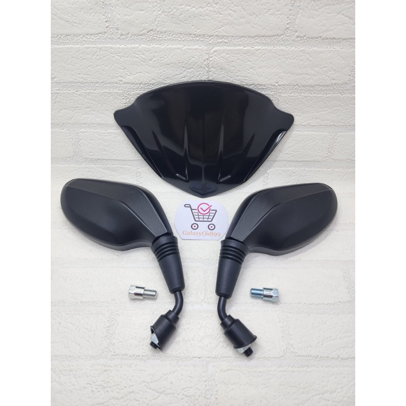 Visor Beat Karbu Hitam-Beat Lama + Spion Click Thailand-spion klick hitam polos