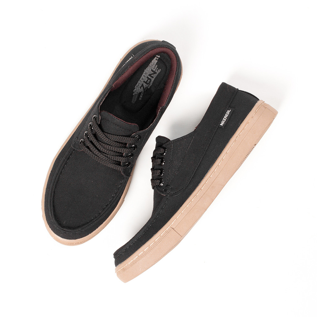 Sepatu Sneakers Pria Casual Naz Draco Black Mocca Hangout Sekolah Kerja Kuliah Travelling Shoes Original