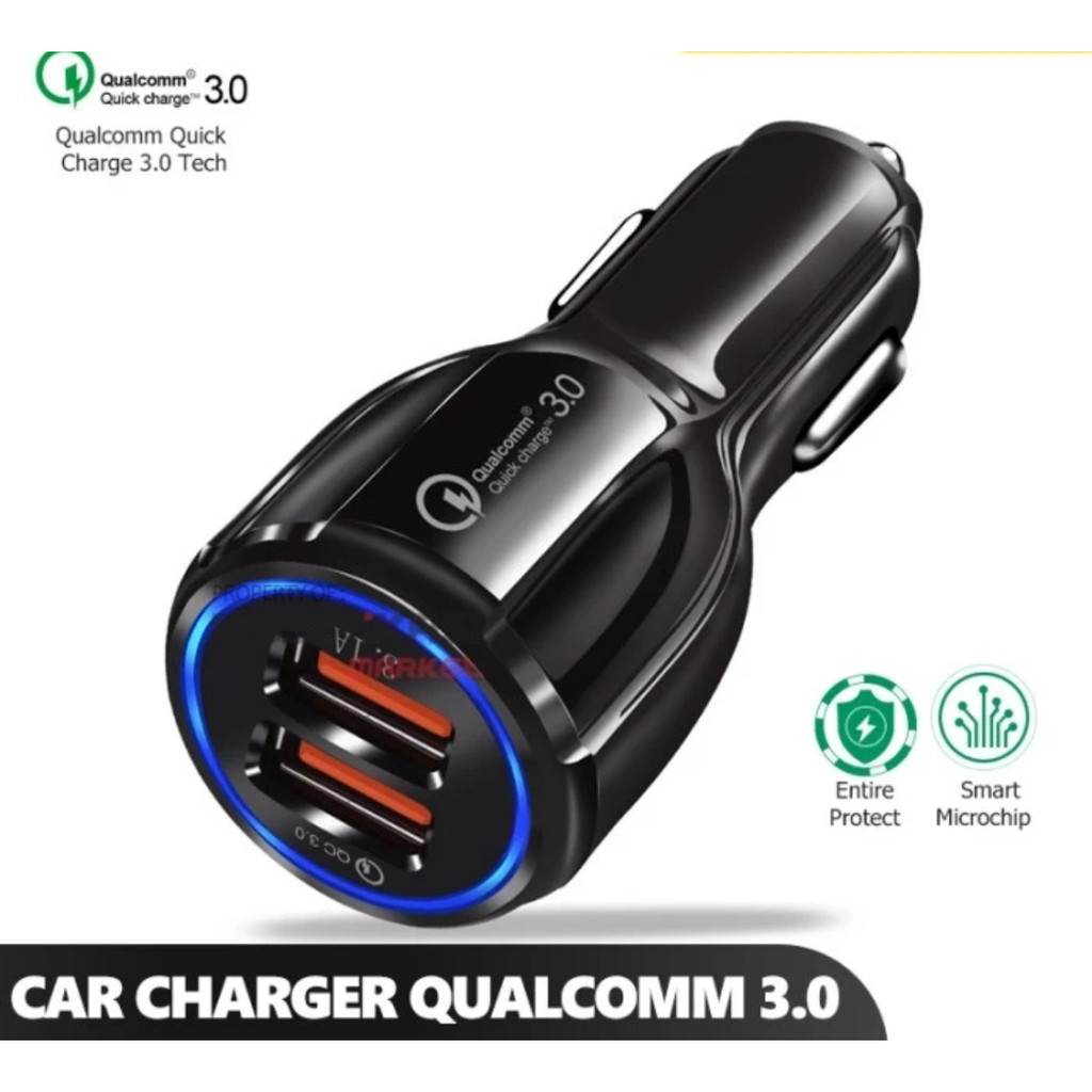 CAR QUICK CHARGER QUALCOMM FAST CHARGING CHARGER CASAN HP MOBIL QC 3.0