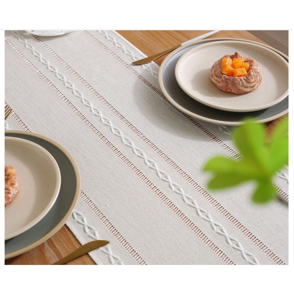 Tassel Table Runner / Taplak Meja Makan Tamu Rajut Simple Macrame Aesthetic Scandinavian Renda