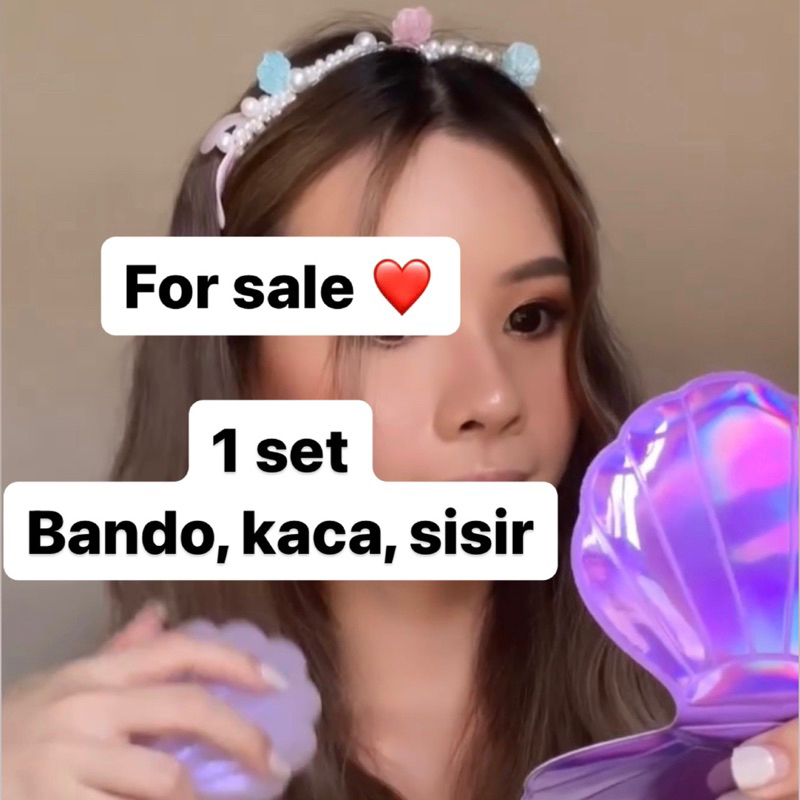 handmadepita x Beauphoria single bundle set skinny bando mermaid dusty pink shell brush sisir kerang