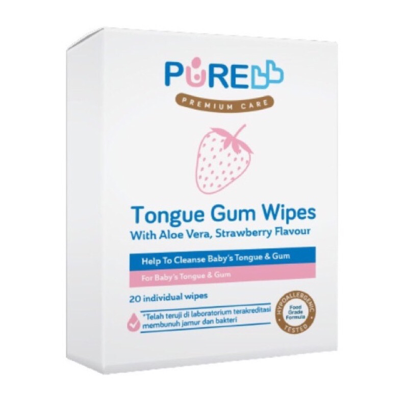 Pure Baby Tongue Gum Wipes Tisu Basah Gusi Lidah Mulut Bayi Anti Kuman Traveling Sachet Pack Finger Tooth Brush Disposable