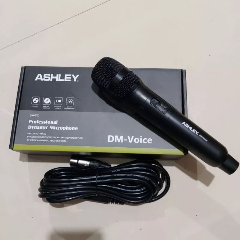 MIC ASHLEY DYNAMIC MICROPHONE KABEL ASHLEY DM VOICE ORIGINAL