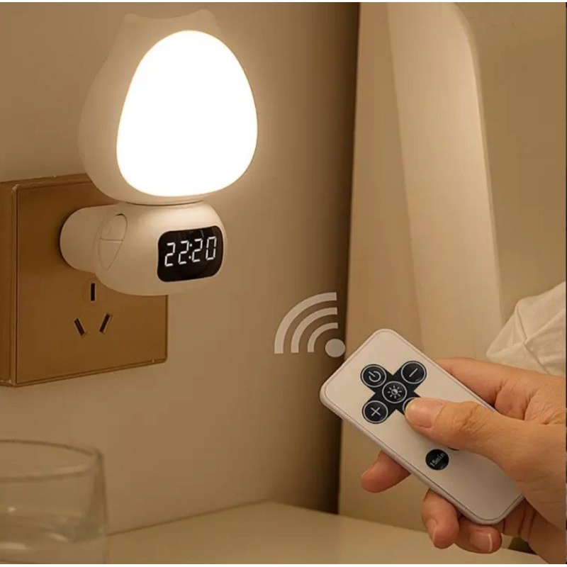 Lampu Tidur Jam LED Rechargeable with Remote Control
